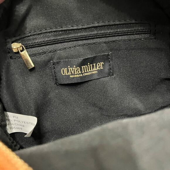 Olivia Miller Embroidered Patches Crossbody Bag Round Brown Floral Butterfly - Picture 11 of 12